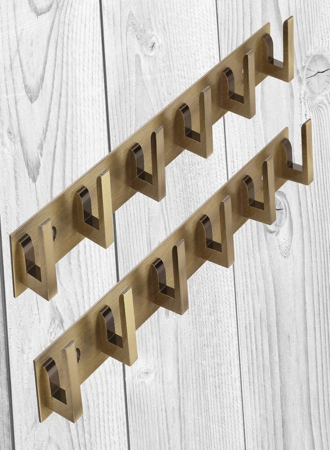 DOCOSS Metal Extra Long 40 cm Antique Brass Wall Hooks for Hanging Cloth and Towel Hangers for Wall,Door Hangers,Hook Rail (Pack of 2, Antique) - Image 1